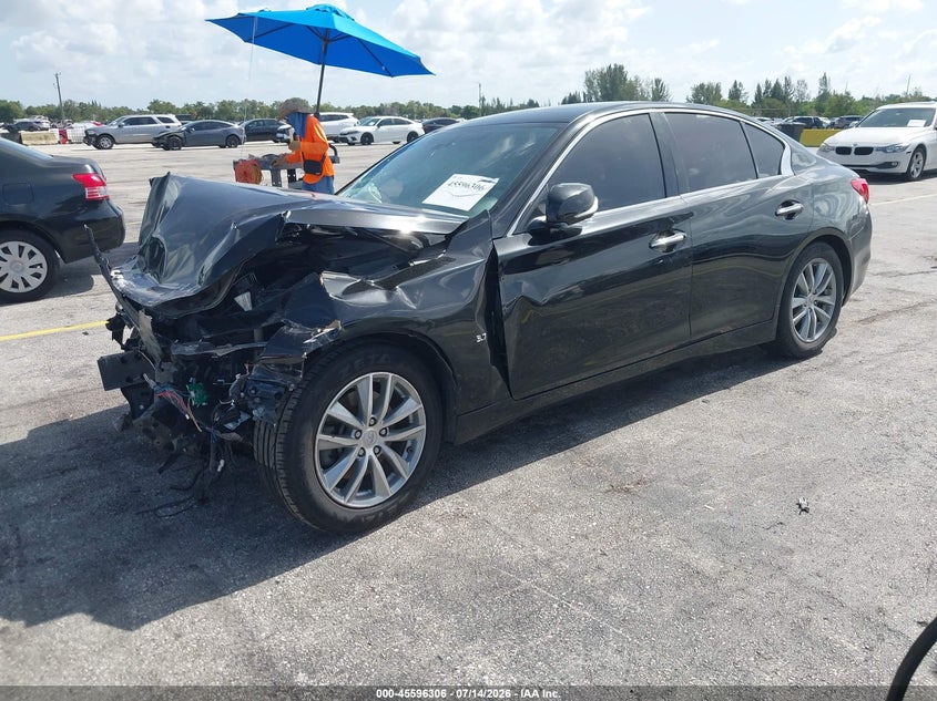 2015 Infiniti Q50 Premium/Sport, Front End, IAAI, VIN JN1BV7AP4FM343848 — photo 2