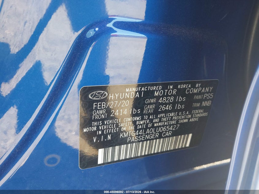 2020 Genesis G70 2.0T Awd VIN: KMTG44LA0LU065427 Lot: 45596592