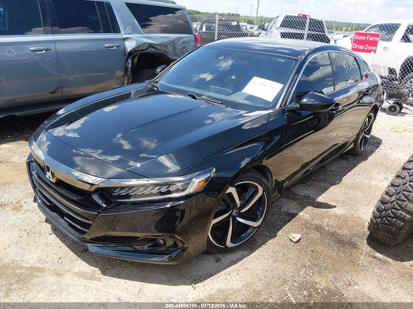 2021 Honda Accord Sport, Удар сзади, IAAI, VIN 1HGCV1F30MA079435 — фото 2