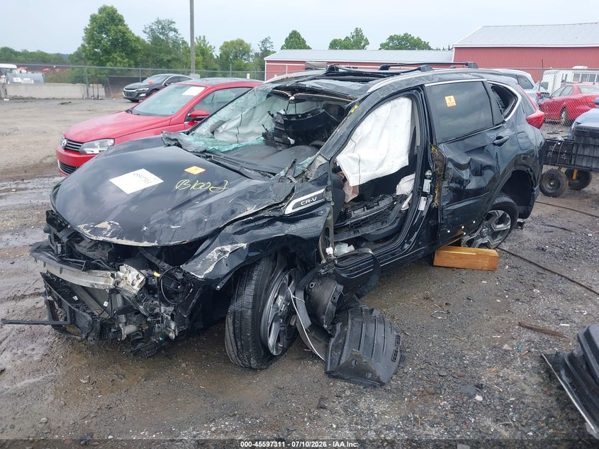 2019 Honda Cr-V Ex-L, Переворот, IAAI, VIN 2HKRW1H85KH513160 — фото 2