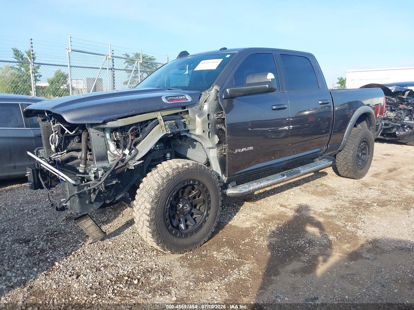 Vin: 3c6ur5dj7kg697731, lot: 46095832, ram 2500 big horn  4x4 6'4 box 20192