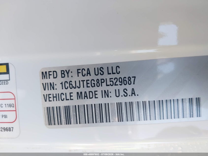 2023 Jeep Gladiator Mojave 4X4 VIN: 1C6JJTEG8PL529687 Lot: 45597652