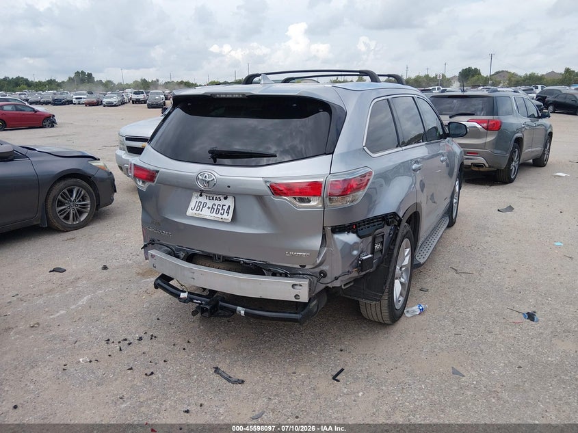 Vin: 5tdykrfh5gs180825, lot: 46096475, toyota highlander limited v6 20164