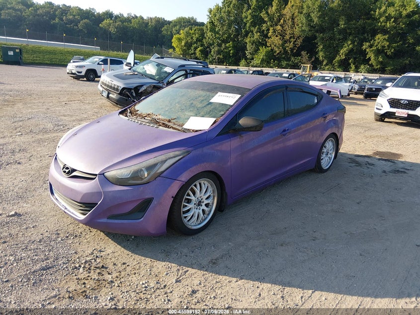 2016 Hyundai Elantra, Обычный износ, IAAI, VIN 5NPDH4AE8GH716931 — фото 2