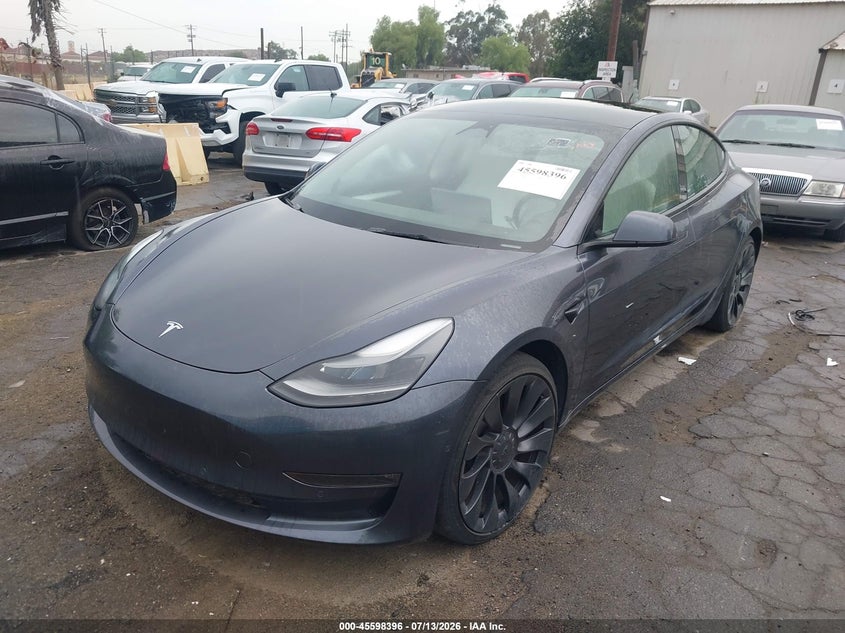 Vin: 5yj3e1ec1nf297666, lot: 46096818, tesla model 3 performance dual motor all-wheel drive 20222