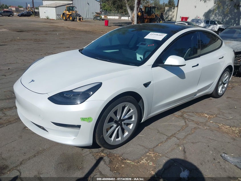 2022 Tesla Model 3, Механика, IAAI, VIN 5YJ3E1EAXNF375831 — фото 2