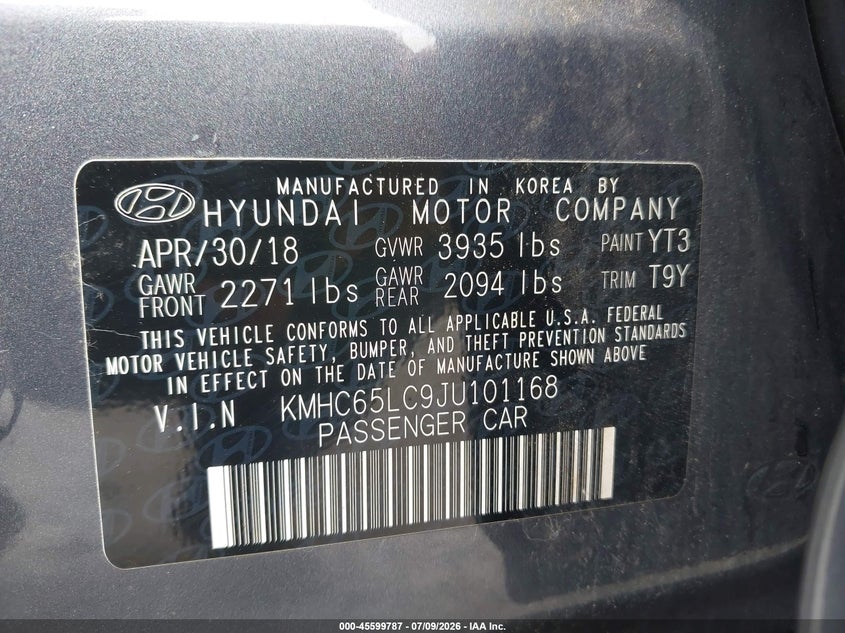 2018 HYUNDAI IONIQ HYBRID BLUE — Фото 9