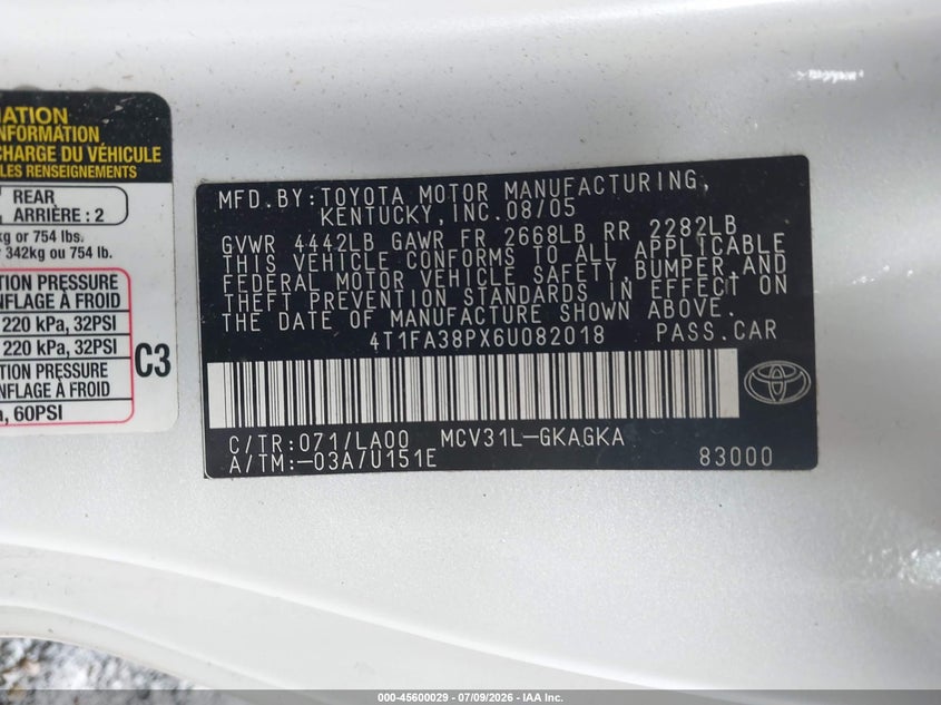 2006 TOYOTA CAMRY SOLARA SLE · Фото 9