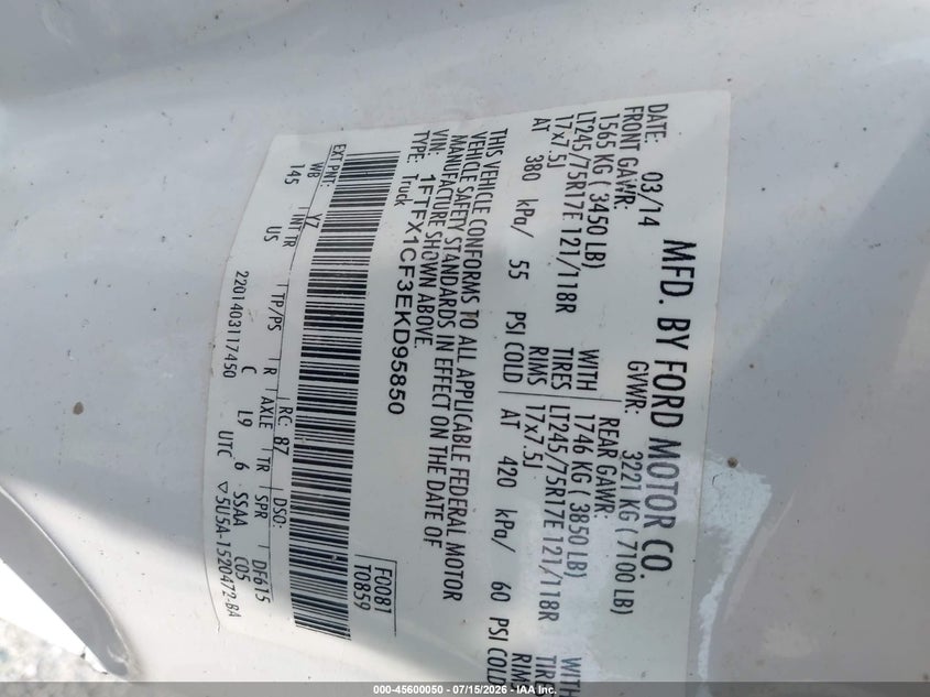2014 FORD F-150 PICKUP 5.0L V-8 DOHC, VVT, 360HP