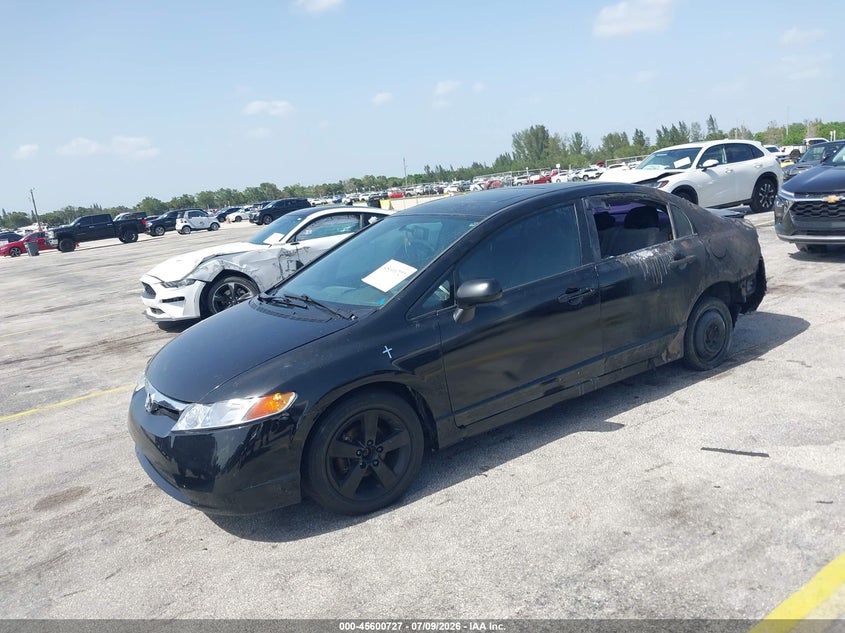 2008 Honda Civic, Exterior Burn, IAAI, VIN 1HGFA16818L073142 — photo 2