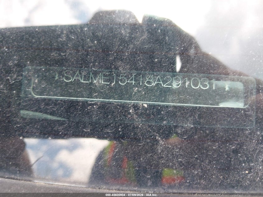 2008 Land Rover Range Rover Hse VIN: SALME15418S291031 Lot: 45600904