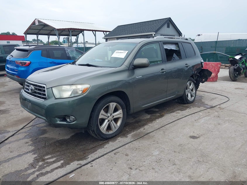 2008 Toyota Highlander, Левый бок, IAAI, VIN JTEES43A282041480 — фото 2