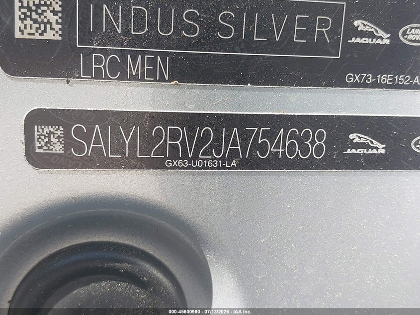 2018 Land Rover Range Rover Velar P380 Se R-Dynamic VIN: SALYL2RV2JA754638 Lot: 45600980