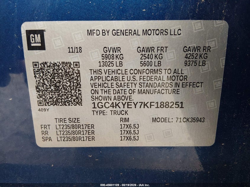 2019 CHEVROLET SILVERADO 3500HD auction photo 8