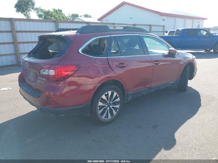 Vin: 4s4bsblcxf3229129, lot: 46100289, subaru outback 2.5i limited 20154