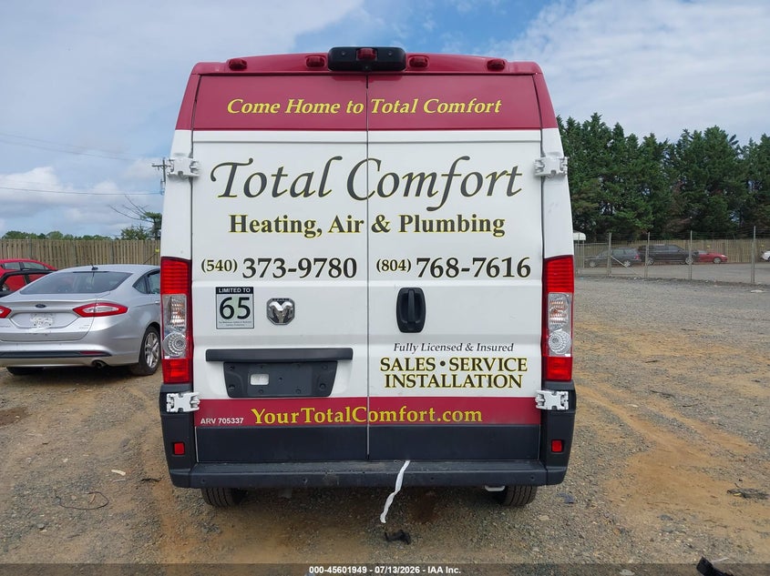 2023 Ram Promaster 2500 High Roof 159 Wb VIN: 3C6LRVDG6PE550559 Lot: 45601949