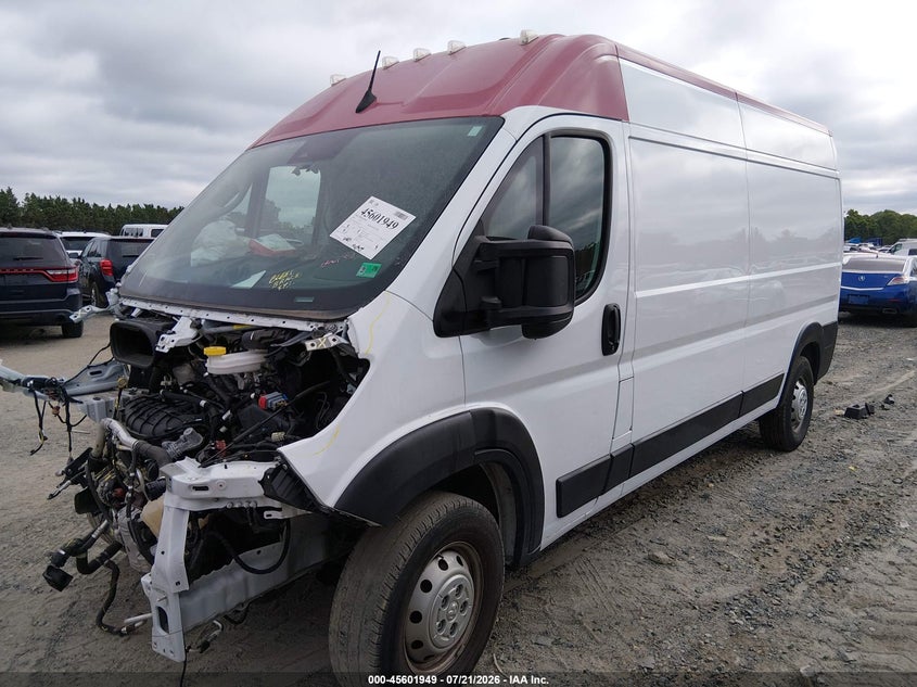 Vin: 3c6lrvdg6pe550559, lot: 46100372, ram promaster 2500 high roof 159 wb 20232