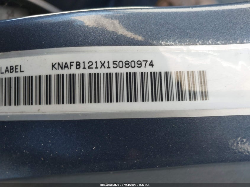 2001 KIA SEPHIA SEDAN 1.8L I-4 DOHC, 125HP
