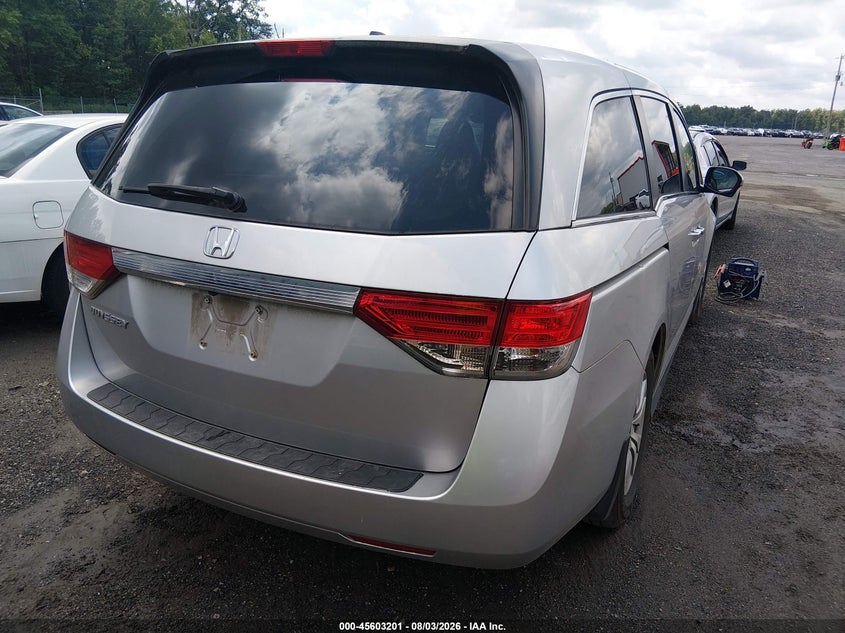 Vin: 5fnrl5h62fb019356, lot: 46101624, honda odyssey ex-l 20154