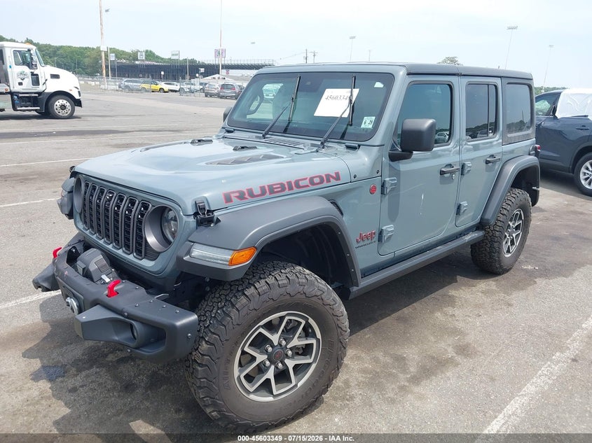 2024 Jeep Wrangler 4-Door Rubicon 4X4, Удар спереди, IAAI, VIN 1C4PJXFG1RW328983 — фото 2
