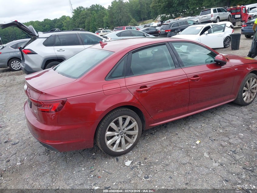 Vin: waukmaf47ja221987, lot: 46101967, audi a4 2.0t tech ultra premium/2.0t ultra premium 20184