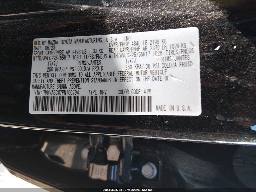 2023 Mazda Cx-50 2.5 S Preferred Plus VIN: 7MMVABCM7PN150794 Lot: 45603753