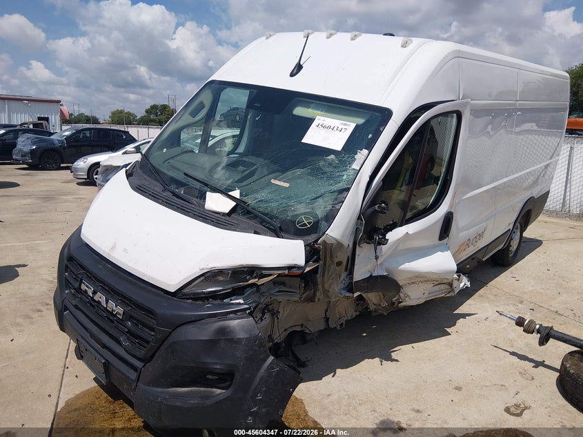 Vin: 3c6mrvjg4pe584864, lot: 46102770, ram promaster 3500 cargo van high roof 159 wb ext 20232