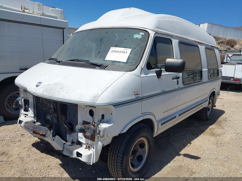 1995 Dodge RAM Van, Front & Rear, IAAI, VIN 2B6HB21Y9SK519454 — photo 2