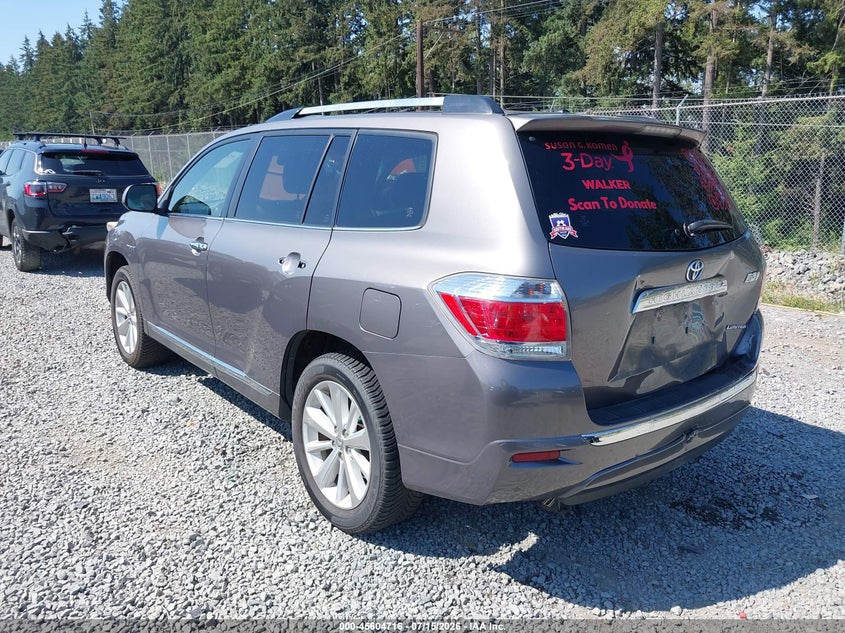 Vin: jtedc3eh9c2010717, lot: 46103139, toyota highlander hybrid limited v6 20123