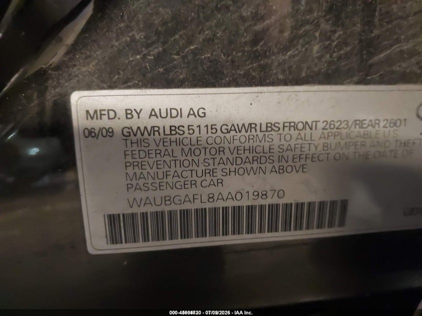 2010 Audi S4 3.0 Premium Plus VIN: WAUBGAFL8AA019870 Lot: 45604720