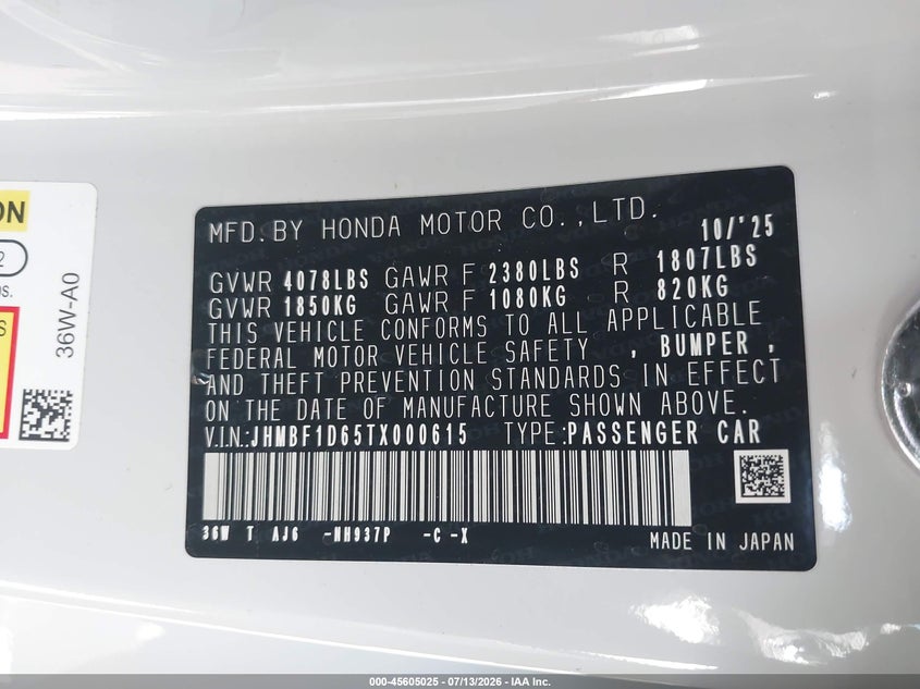 2026 HONDA PRELUDE HATCHBACK 2.0L I-4 DI, DOHC, VVT, 141HP