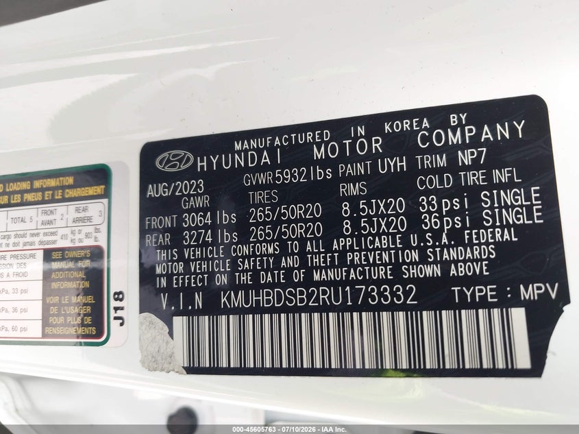 2024 Genesis Gv80 2.5T Awd VIN: KMUHBDSB2RU173332 Lot: 45605763