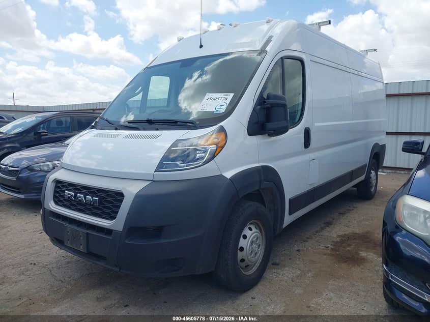 Vin: 3c6lrvdg9me519737, lot: 46104201, ram promaster 2500 high roof 159 wb 20212