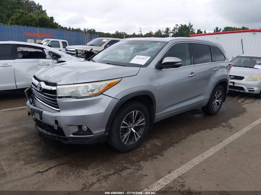 Vin: 5tdkkrfhxgs504132, lot: 46104284, toyota highlander xle v6 20162