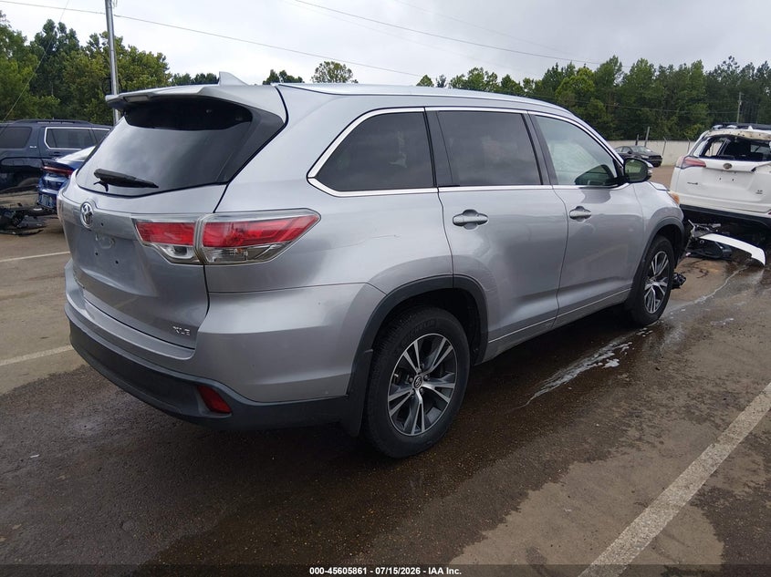 Vin: 5tdkkrfhxgs504132, lot: 46104284, toyota highlander xle v6 20164