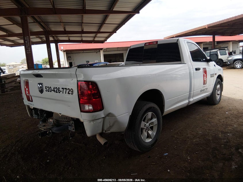 Vin: 3c6jr6dt5hg548138, lot: 46104636, ram 1500 tradesman  4x2 8' box 20174