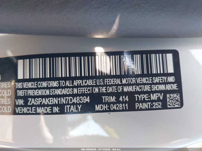 2022 Alfa Romeo Stelvio Ti Awd VIN: ZASPAKBN1N7D48394 Lot: 45606329