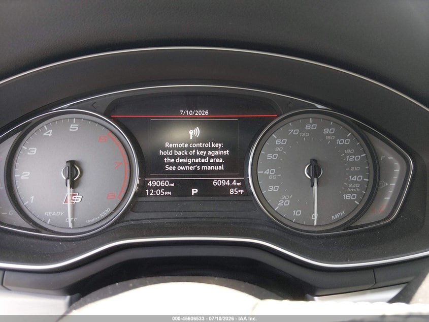 2019 Audi S5 3.0T Premium VIN: WAUA4CF59KA050631 Lot: 45606533