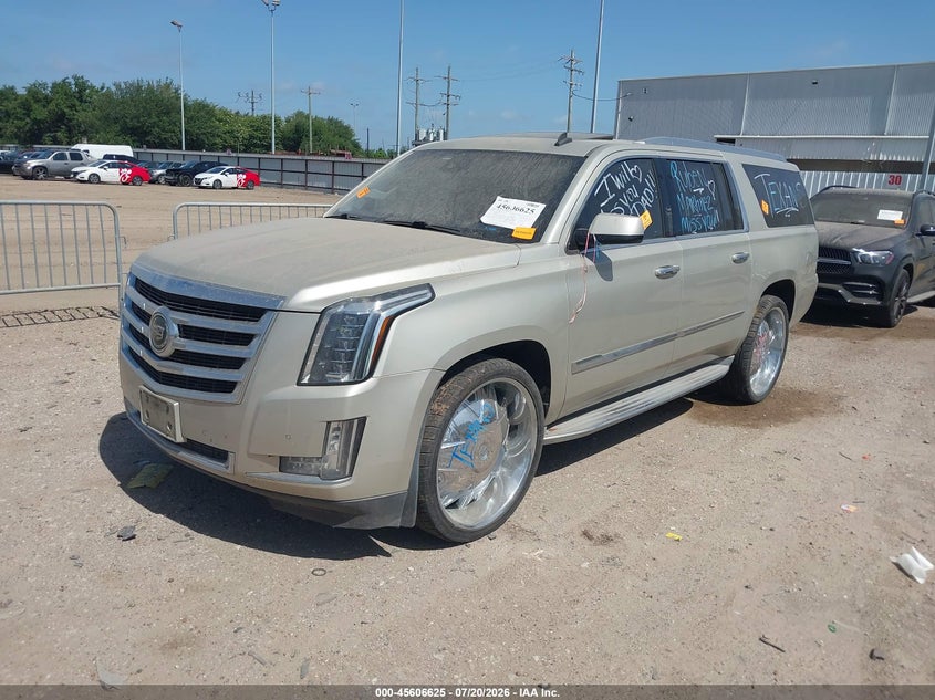 Vin: 1gys3jkj9fr205102, lot: 46105048, cadillac escalade esv premium 20152