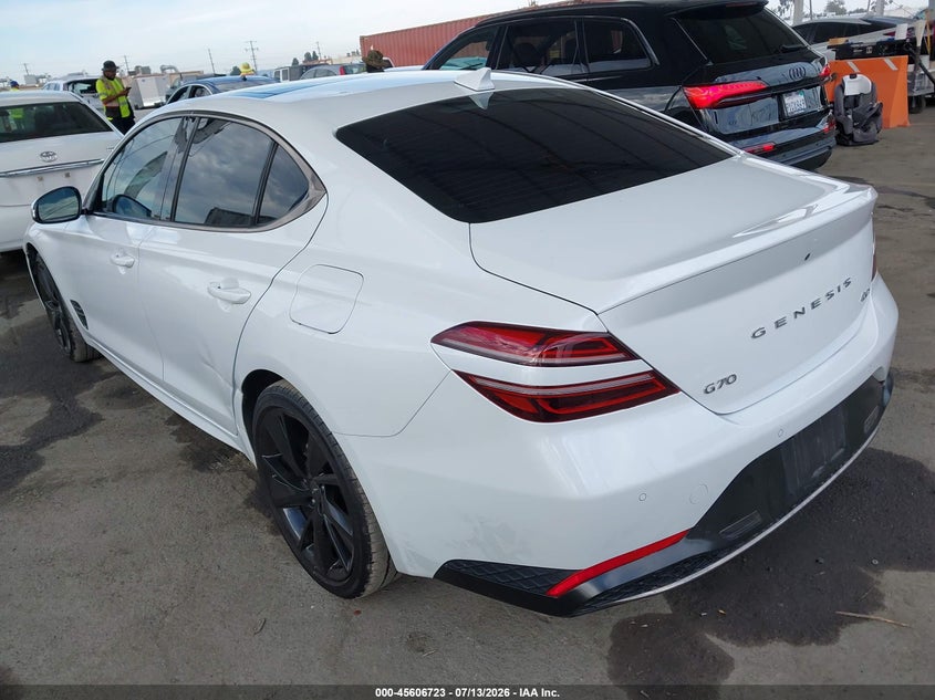 Vin: kmtg34ta3pu123006, lot: 46105146, genesis g70 2.0t awd 20233