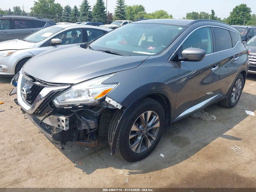 2017 Nissan Murano Sv, Удар спереду, IAAI, VIN 5N1AZ2MH0HN121515 — фото 2
