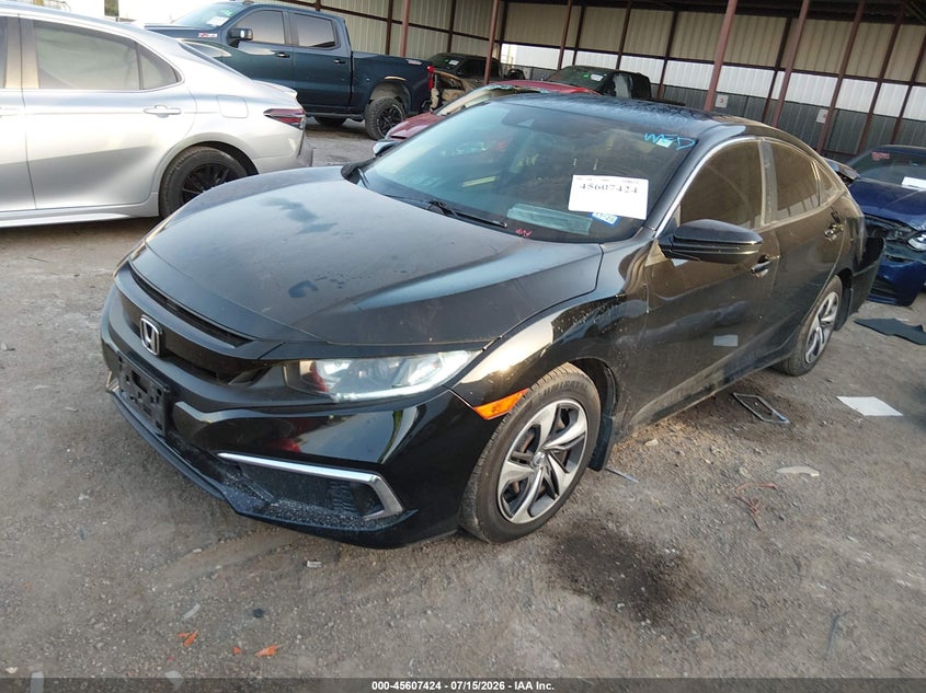 2020 Honda Civic, Rear, IAAI, VIN 19XFC2F65LE014450 — photo 2