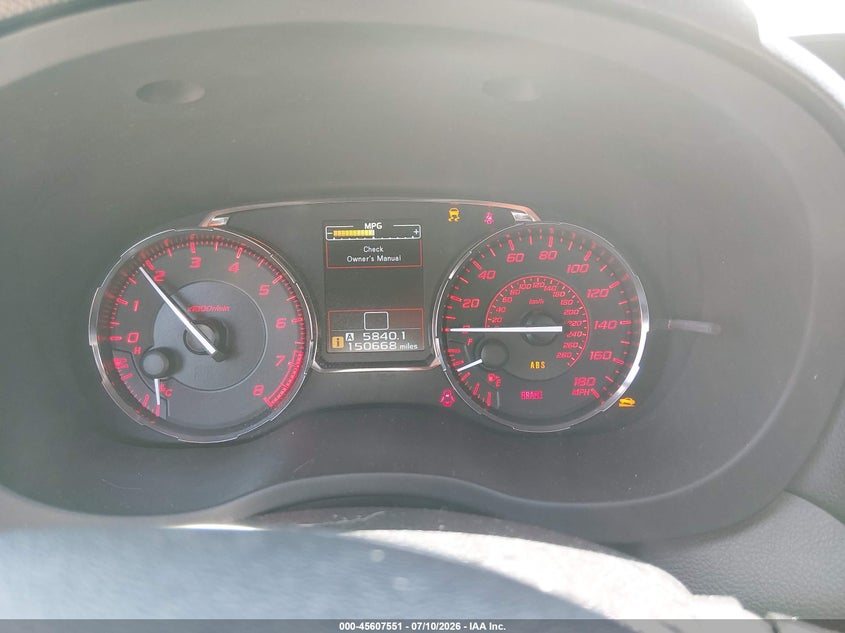 2015 Subaru Wrx VIN: JF1VA1A63F9837895 Lot: 45607551