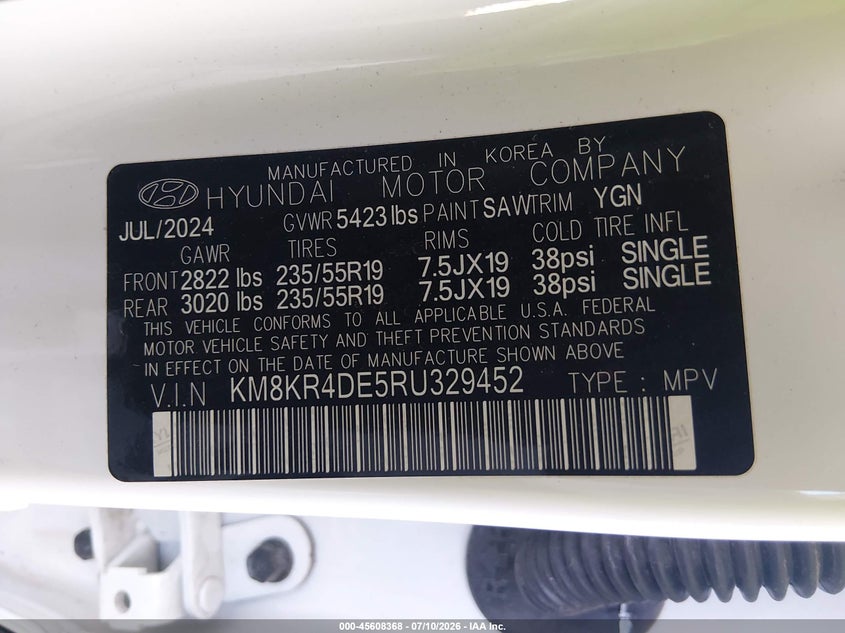 2024 Hyundai Ioniq 5 Limited VIN: KM8KR4DE5RU329452 Lot: 45608368