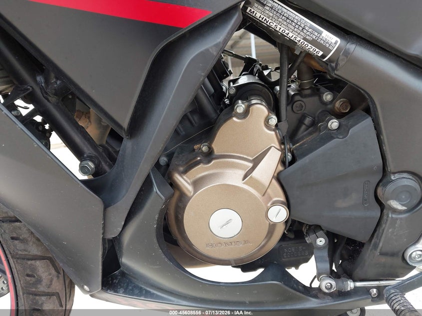 2018 Honda Cbr300 R VIN: MLHNC5104J5400296 Lot: 45608556