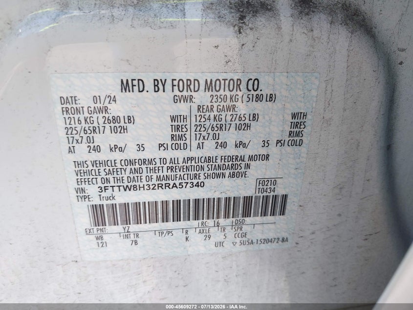 2024 FORD MAVERICK auction photo 8