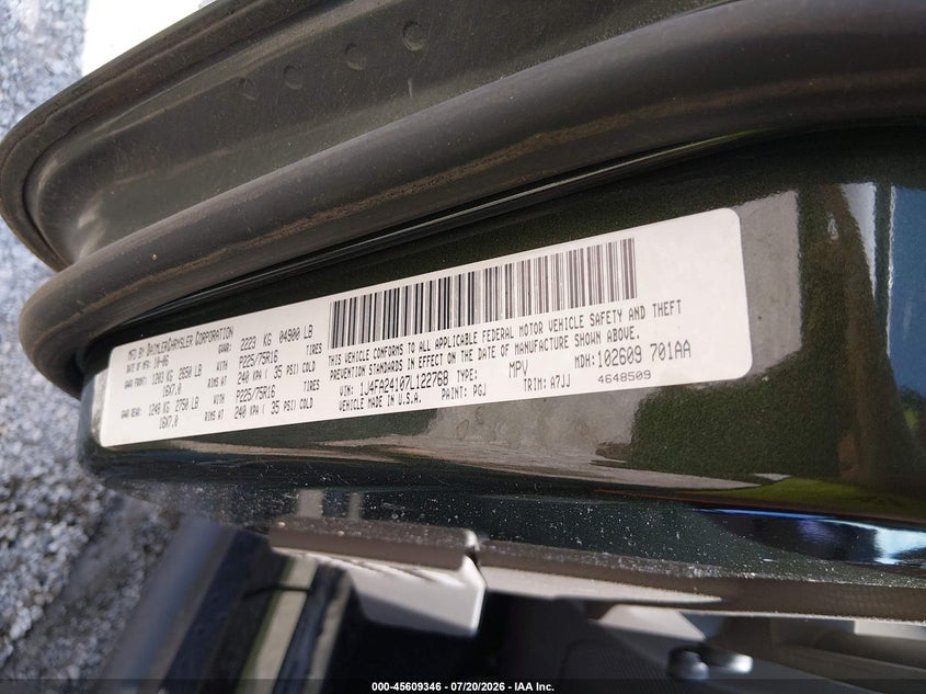 2007 Jeep Wrangler X VIN: 1J4FA24107L122768 Lot: 45609346