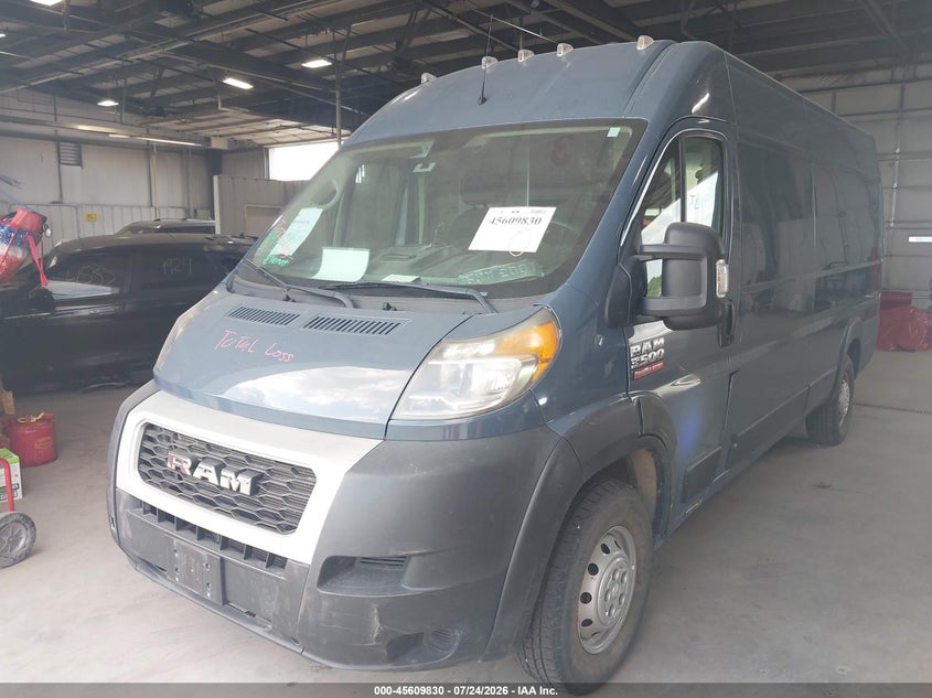 Vin: 3c6urvjgxke555278, lot: 46108279, ram promaster 3500 cargo van high roof 159 wb ext 20192