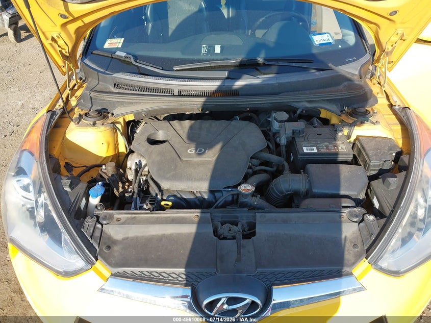 2012 Hyundai Veloster Base W/Black VIN: KMHTC6ADXCU051054 Lot: 45610008