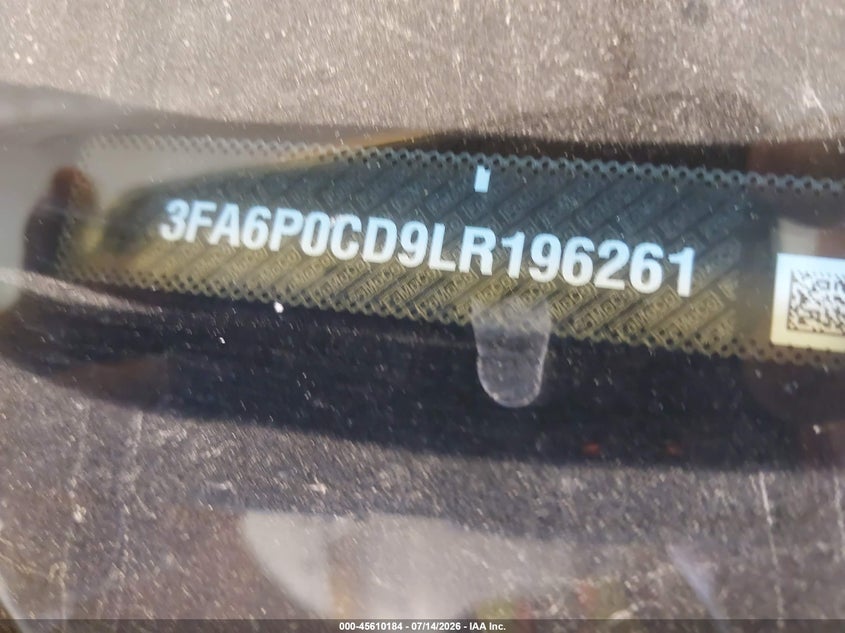 FORD FUSION 2020 VIN 3FA6P0CD9LR196261